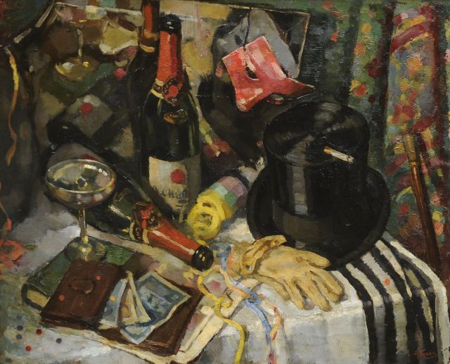 Abraham Fresco | After de party, oil on canvas, 63.6 x 76.4 cm, signed l.r.