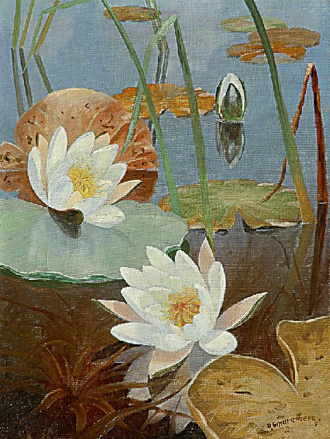 Dirk Smorenberg | Water lilies, oil on canvas, 40.4 x 30.6 cm, signed l.r.