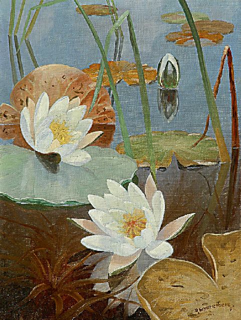 Dirk Smorenberg | Water lilies, oil on canvas, 40.4 x 30.6 cm, signed l.r.