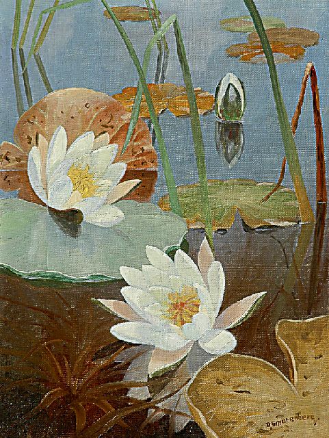 Smorenberg D.  | Water lilies, oil on canvas 40.4 x 30.6 cm, signed l.r.