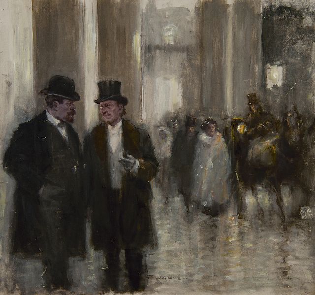 Wahle F.  | Before the opera, oil on painter's board 39.5 x 42.7 cm, signed l.c.