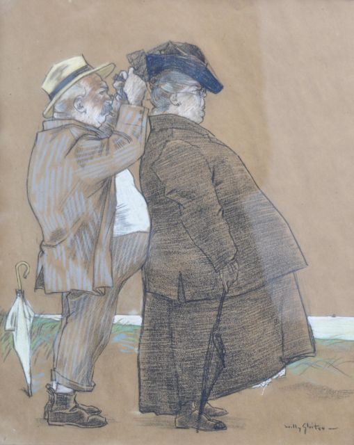 Willy Sluiter | A helping hand, pastel on paper, 38.7 x 31.6 cm, signed l.r.