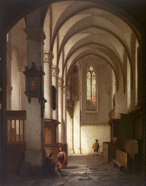 Gillis Haanen | Interior of the Domchurch, Utrecht, oil on panel, 59.7 x 47.0 cm, signed l.l. and dated 1840