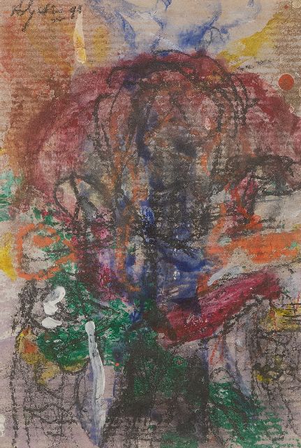 Snijders A.C.  | Untitled, mixed media on paper 14.7 x 10.2 cm, signed u.l. and dated '90