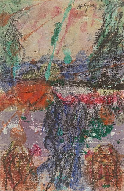 Snijders A.C.  | Untitled, mixed media on paper 14.8 x 10.2 cm, signed u.r. and dated '90