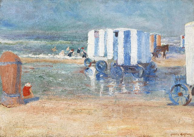 Harrie Kuijten | On the beach, oil on canvas, 38.4 x 54.6 cm, signed l.r. and painted in 1917