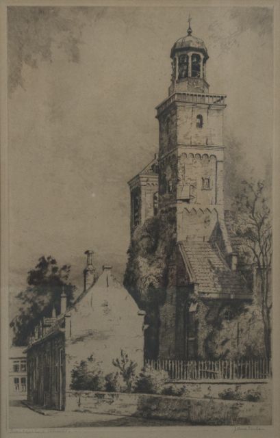 Sirks J.  | The Nicolaïkerk, Utrecht, etching on paper 41.5 x 27.0 cm, signed l.r.