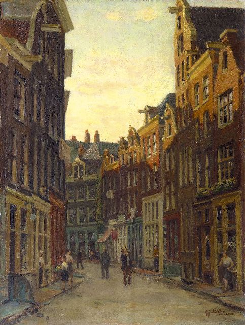 Staller G.J.  | The Zeedijk in Amsterdam, oil on panel 47.7 x 35.7 cm, signed l.r.