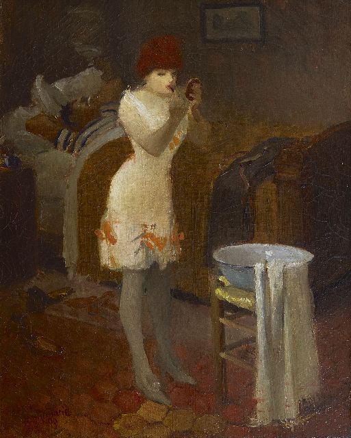 Auguste Leymarie | Getting dressed, oil on canvas, 40.9 x 32.5 cm, signed l.l. and dated '09