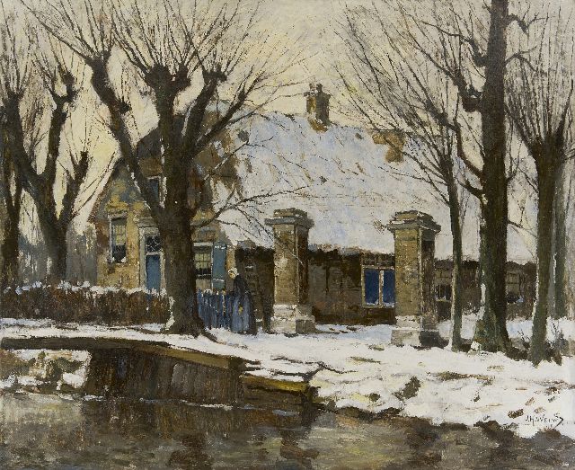 Jan Harm Weijns | The farmhouse Het Jagthuis on the Beukelsdijk, Rotterdam, oil on canvas, 90.8 x 110.5 cm, signed l.r.