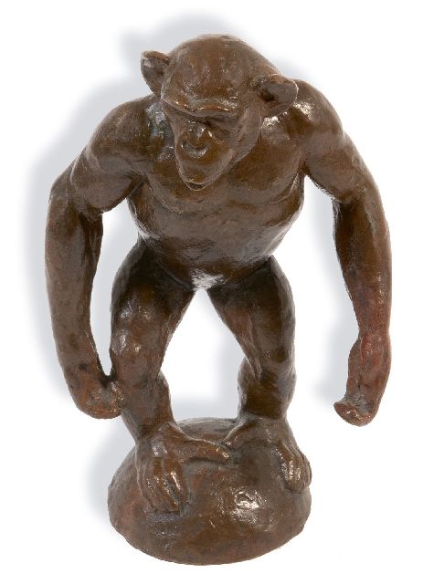 Barwig F.  | Chimpanzee, bronze 22.0 x 12.0 cm, signed on the base with initials