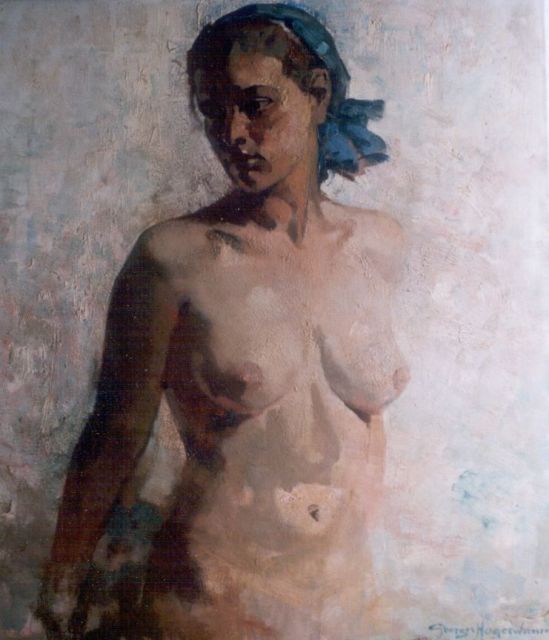 George Hogerwaard | A seated nude, oil on canvas, 80.4 x 69.8 cm, signed l.r. and dated 1935