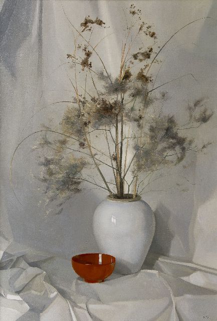 Rol H.  | Dried flowers in a vase, oil on canvas 94.2 x 64.1 cm, signed l.r.