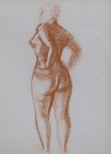 André Derain | Standing nude, coloured lithograph on paper, 37.8 x 27.5 cm