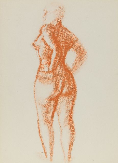 Derain A.  | Standing nude, coloured lithograph on paper 37.8 x 27.5 cm