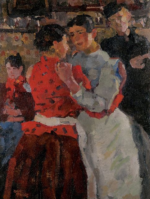 Israels I.L.  | In the danshouse, Amsterdam, oil on canvas 97.5 x 74.5 cm, signed l.l. and painted ca. 1892-1897