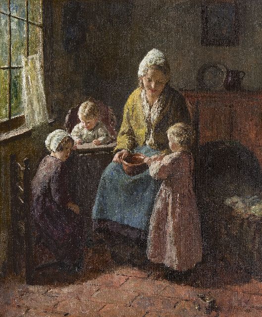 Pothast B.J.C.  | Eating cherries, oil on canvas 60.4 x 50.3 cm, signed l.r.