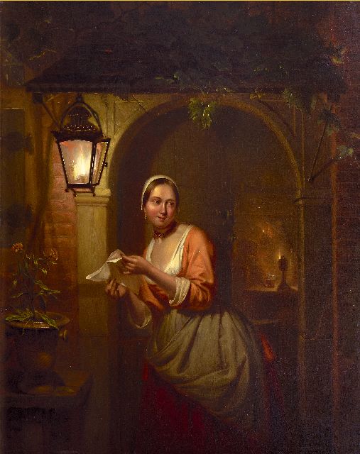 Petrus Kiers | The letter, oil on panel, 47.2 x 37.5 cm, signed l.l. and dated 1842