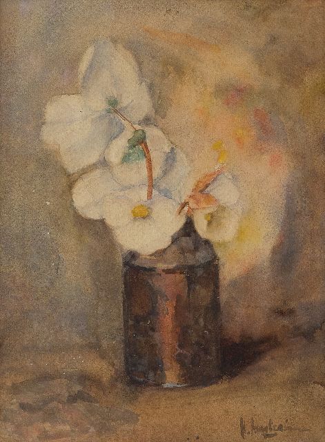 Floris Arntzenius | Poinsettias in a vase, watercolour on paper, 28.3 x 21.2 cm, signed l.r.