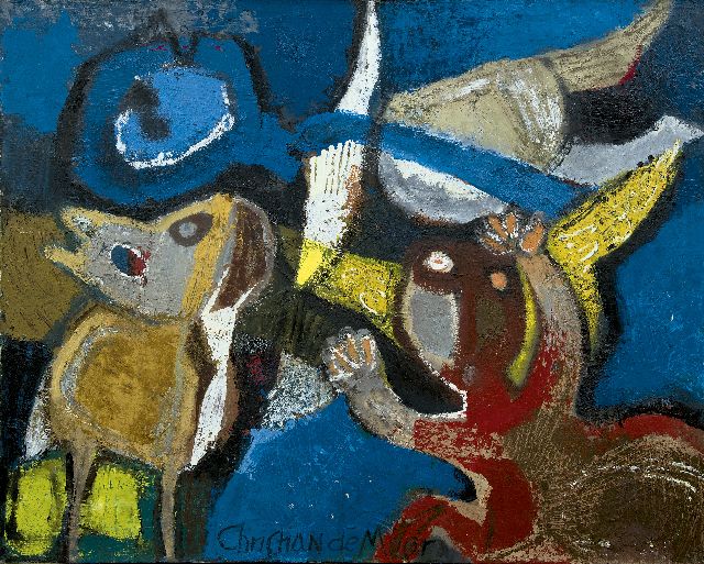 Chris de Moor | Figures, oil on canvas, 80.5 x 99.9 cm, signed l.c. and dated 1968 on the reverse