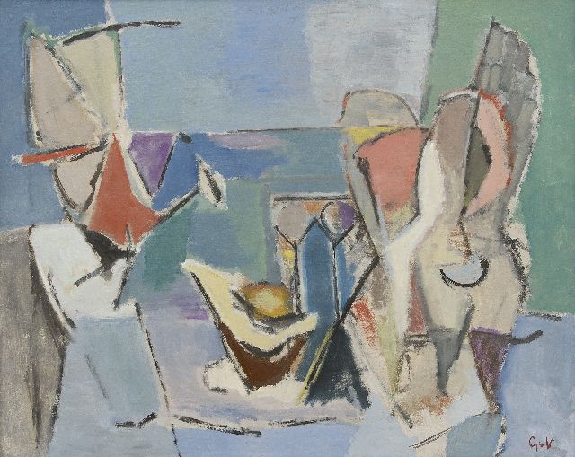 Velde G. van | A la plage, oil on canvas 81.5 x 99.9 cm, signed l.r. with initials and painted ca. 1938