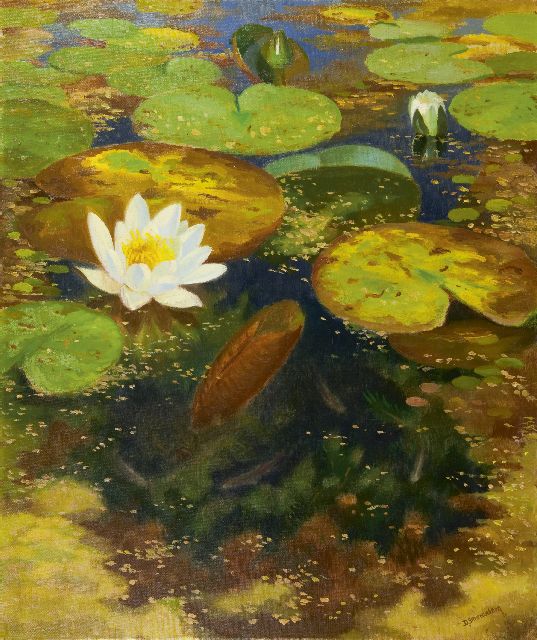 Dirk Smorenberg | Water lillies, oil on canvas, 59.7 x 50.3 cm, signed l.r. and dated '47