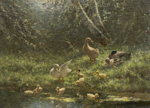 Constant Artz | Ducks near the waterfront, oil on canvas, 30.4 x 40.4 cm, signed l.r.