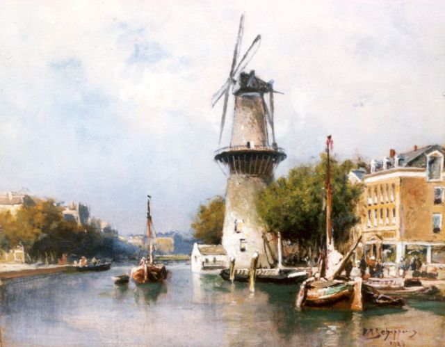 Schipperus P.A.  | View of the Coolvest, Rotterdam, 24.2 x 28.2 cm, signed l.r. and dated 1824