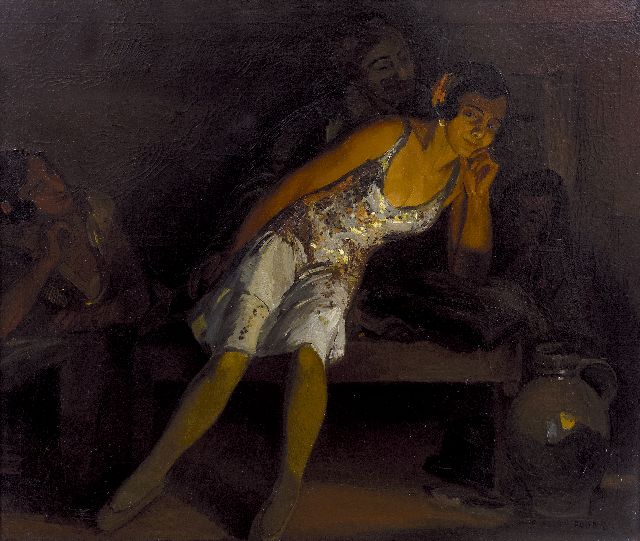 Faure A.  | Gipsy dancer by candlelight, oil on canvas 101.4 x 117.3 cm, signed l.r.