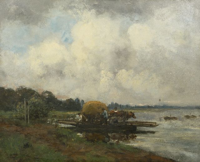 Willem George Frederik Jansen | The ferry, oil on canvas, 80.8 x 101.0 cm, signed l.l.