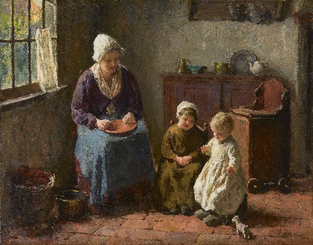 Bernard Pothast | Motherly love, oil on canvas, 40.0 x 50.0 cm, signed l.r.