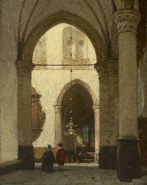 Bosboom J.  | The St. Laurens Church, Alkmaar, oil on panel 32.2 x 25.3 cm, signed l.l.