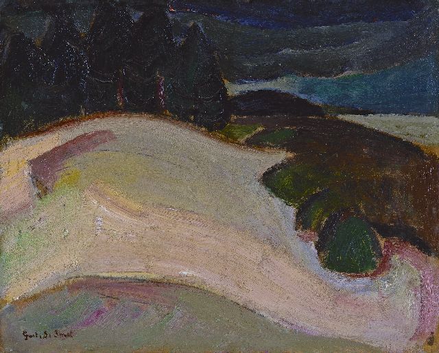 Gustave de Smet | Landscape, oil on board laid down on panel, 31.9 x 38.6 cm, signed l.l. and painted ca. 1917