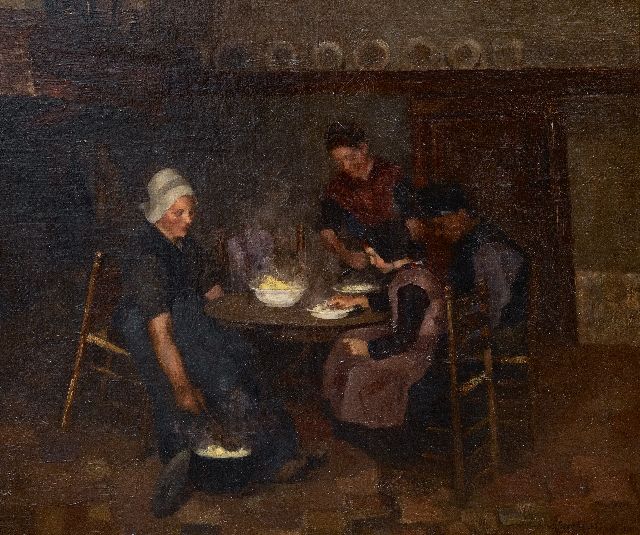 Frankfort E.  | Mealtime, oil on canvas 49.2 x 59.1 cm, signed l.r.