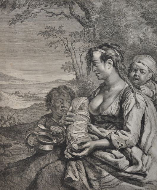 Visscher II C.  | The gipsy woman, etching and engraving 37.1 x 31.0 cm, signed u.c. in the plate