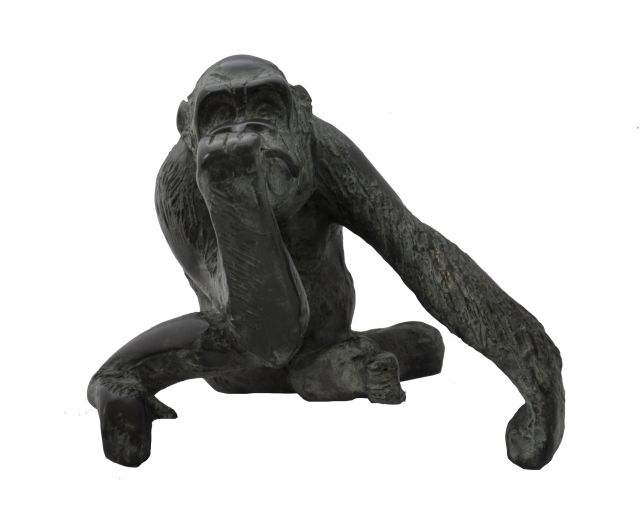 Heyster H.  | Young gorilla, bronze 14.0 x 14.5 cm, executed ca. 1991