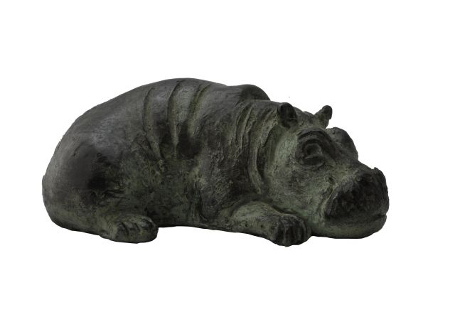 Hetty Heyster | Young hippopotamus, bronze, 12.0 x 9.0 cm, signed with monogram on the edge