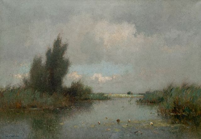 Aris Knikker | A water landscape with water lilies, oil on canvas, 70.3 x 100.4 cm, signed l.l.