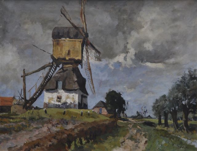 Jan van Vuuren | A windmill near Molenaarsgraaf, oil on canvas, 60.6 x 80.3 cm, signed l.r.