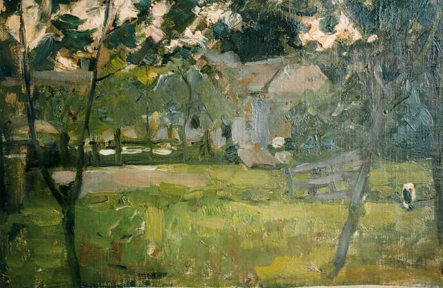 Piet Mondriaan | A yard, oil on canvas, 30.8 x 44.0 cm