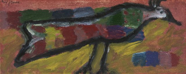 Eugène Brands | Bird, oil on paper, 15.0 x 37.0 cm, signed u.l. and dated 4.57