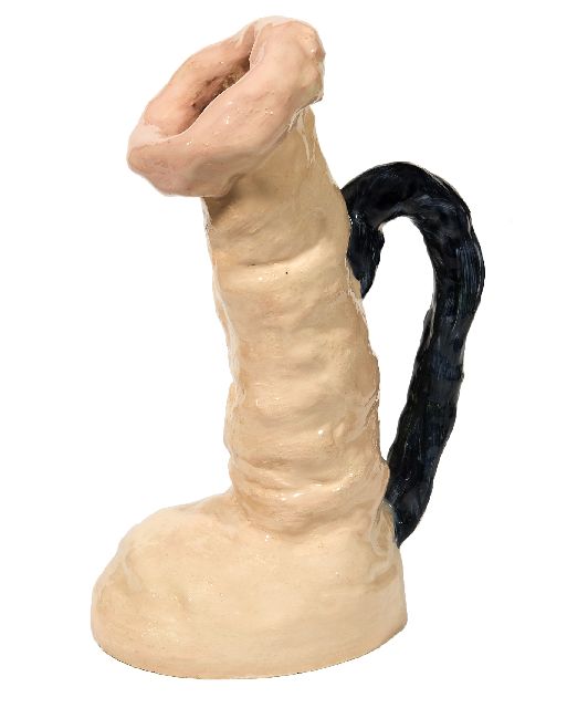 Toorn J.P. van den | Sculpture in the shape of a jug, earthenware 30.0 x 17.0 cm, signed on the side of the base and dated 2009