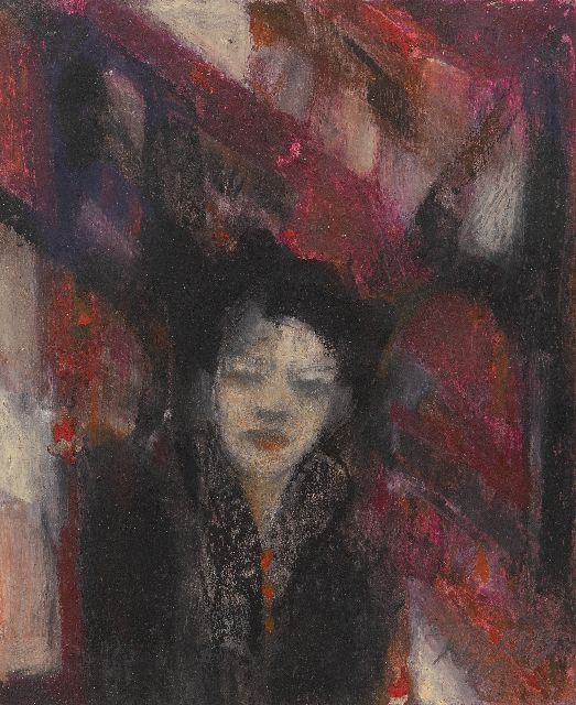 Liliana Desrets | Soledad, wax oil crayon on paper, 16.7 x 13.7 cm, signed l.r. and on a label on the reverse and dated '08 and on a label on the reverse 2009