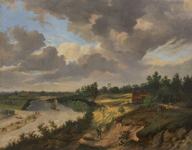 Braak L.R. van den | A wood transport on the Rhine, oil on canvas 63.0 x 80.0 cm, signed l.r. and dated 1857