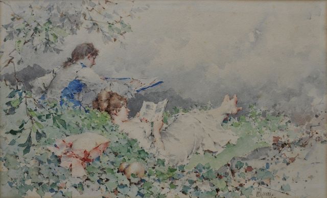 Kaemmerer F.H.  | The honeymoon, watercolour on paper 27.8 x 44.5 cm, signed l.r.