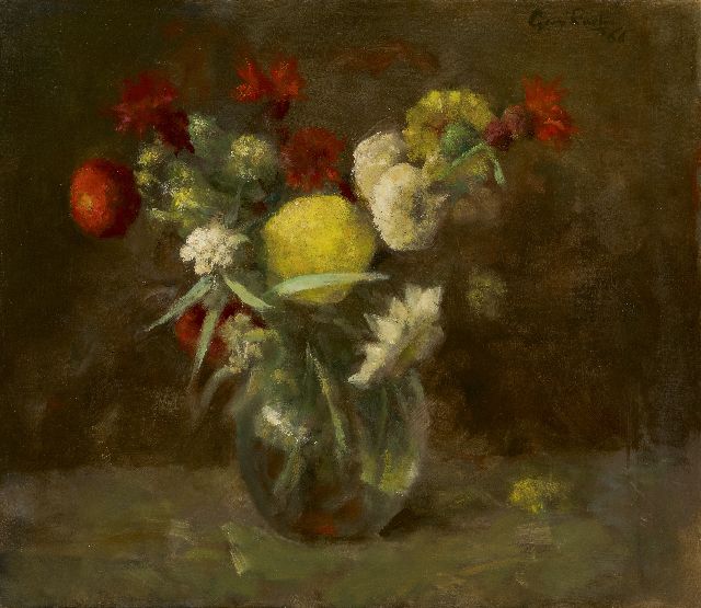 Georg Rueter | Flowers in a glass vase, oil on canvas, 39.8 x 45.0 cm, signed u.r. and dated '66, without frame