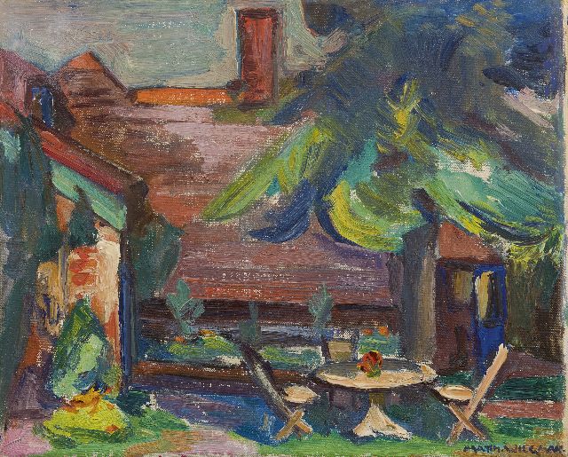 Wiegman M.J.M.  | Garden, oil on canvas 22.0 x 27.0 cm, signed l.r.