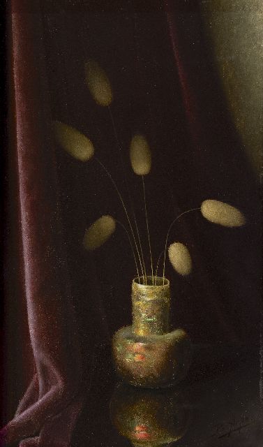 Bernardus Arps | Bunnt Tails in a Roman vase, oil on panel, 38.5 x 24.0 cm, signed l.r.