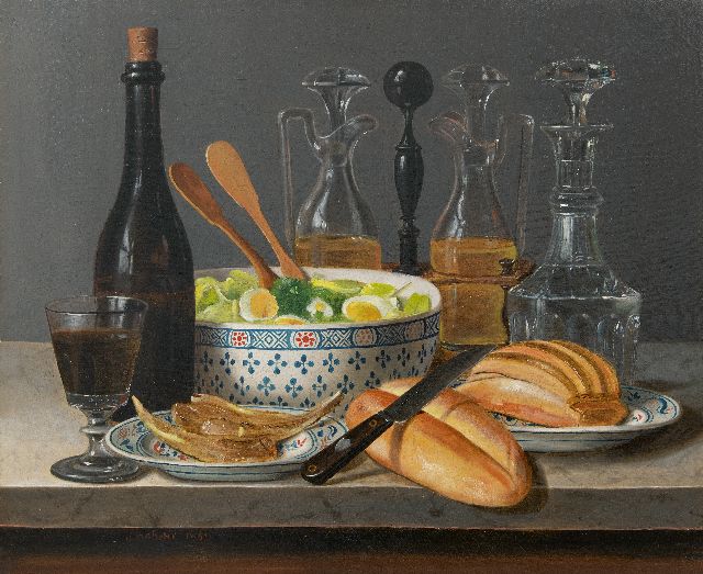 Gabriel Germain Joncherie | Le déjeuner, oil on canvas laid down on panel, 50.2 x 61.0 cm, signed l.l. and dated 1843