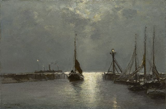 Apol L.F.H.  | The Enkhuizen harbour, oil on canvas 40.4 x 60.4 cm, signed l.l.